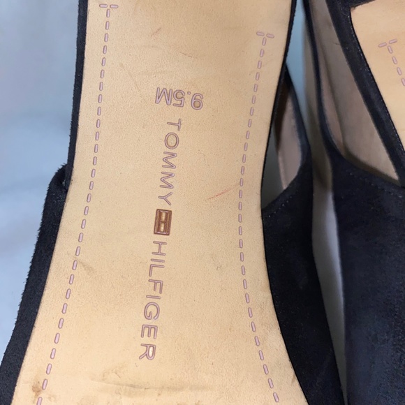 Tommy Hilfiger Black Suede Sling Back Pump Heels - Picture 6 of 12